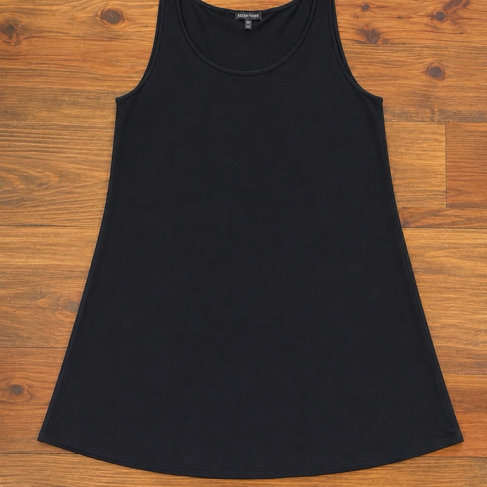 Eileen Fisher Silk Georgette Crepe Round Neck Tank